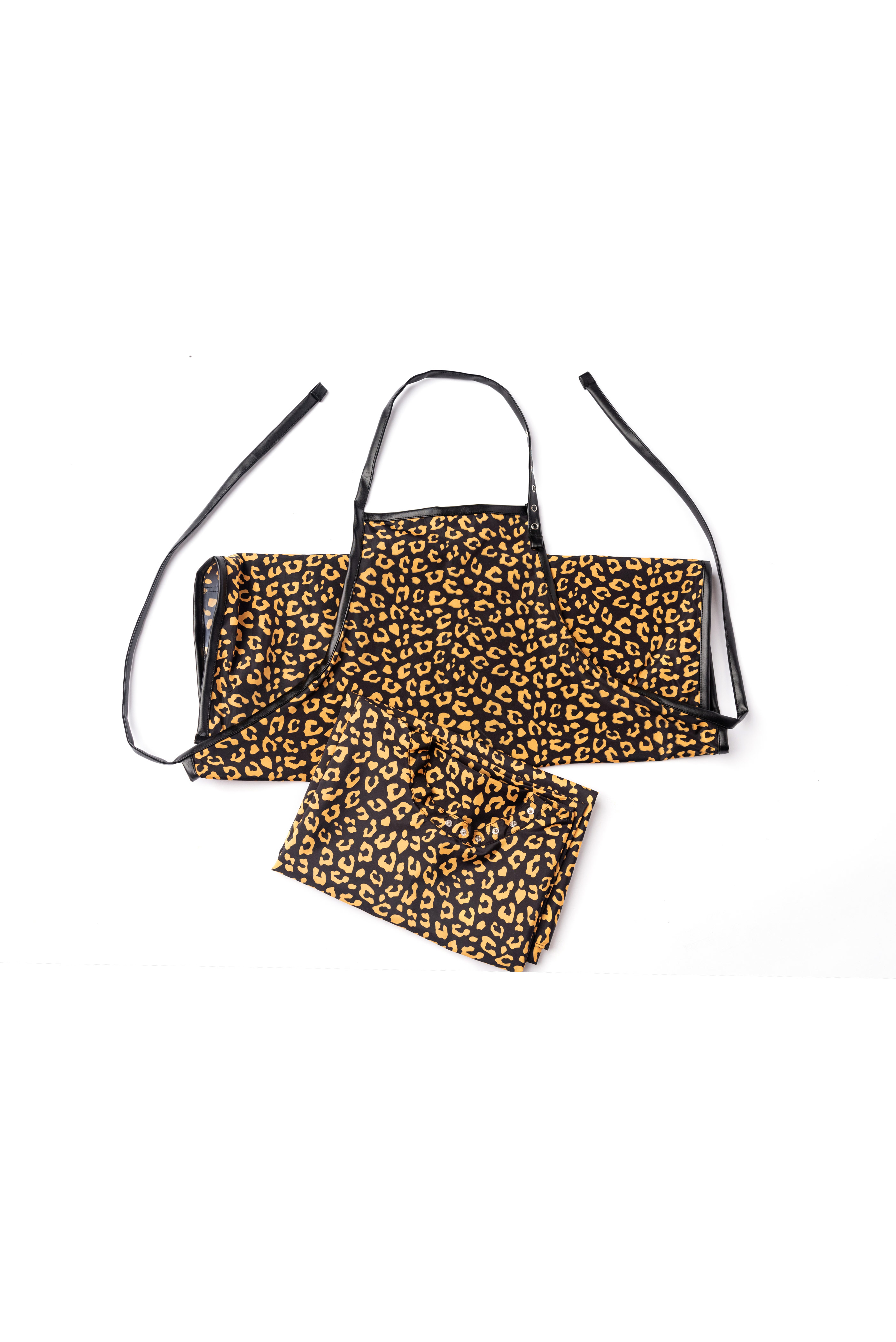 Large Waterproof Gold Black Animal Pint Cape Matching 2 Pocket
