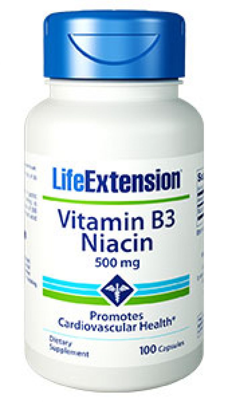 Life Extension Vitamin B3 Niacin 500 mg (100 Capsules) Weight Directory